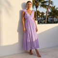 Louiza - Elegant Dress With Deep V-Neck