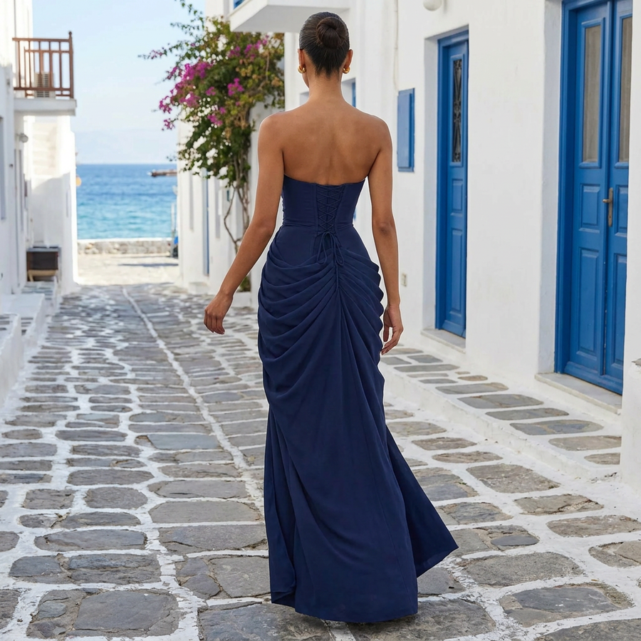 Ciara – Draped Corset Maxi Dress