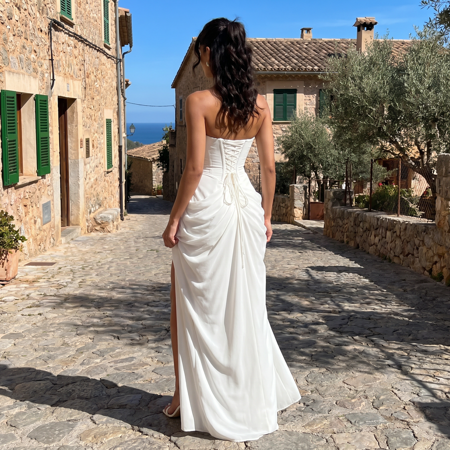 Ciara – Draped Corset Maxi Dress