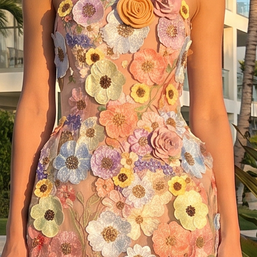Tamira - Sleeveless Floral Corset Mini Dress