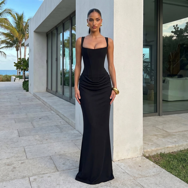 Alicia – Draped Sculpting Maxi Dress