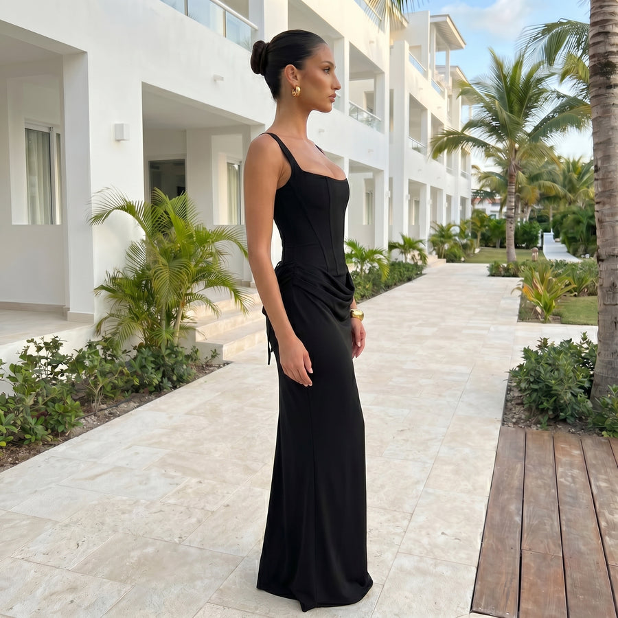Alicia – Draped Sculpting Maxi Dress