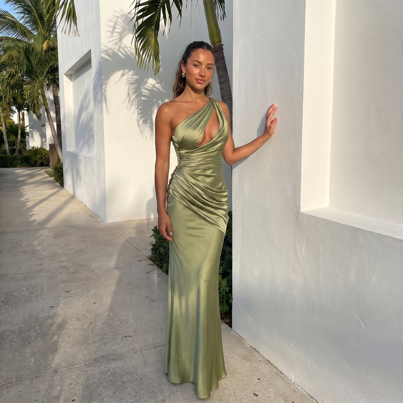 Eliana – Draped One-Shoulder Maxi Dress