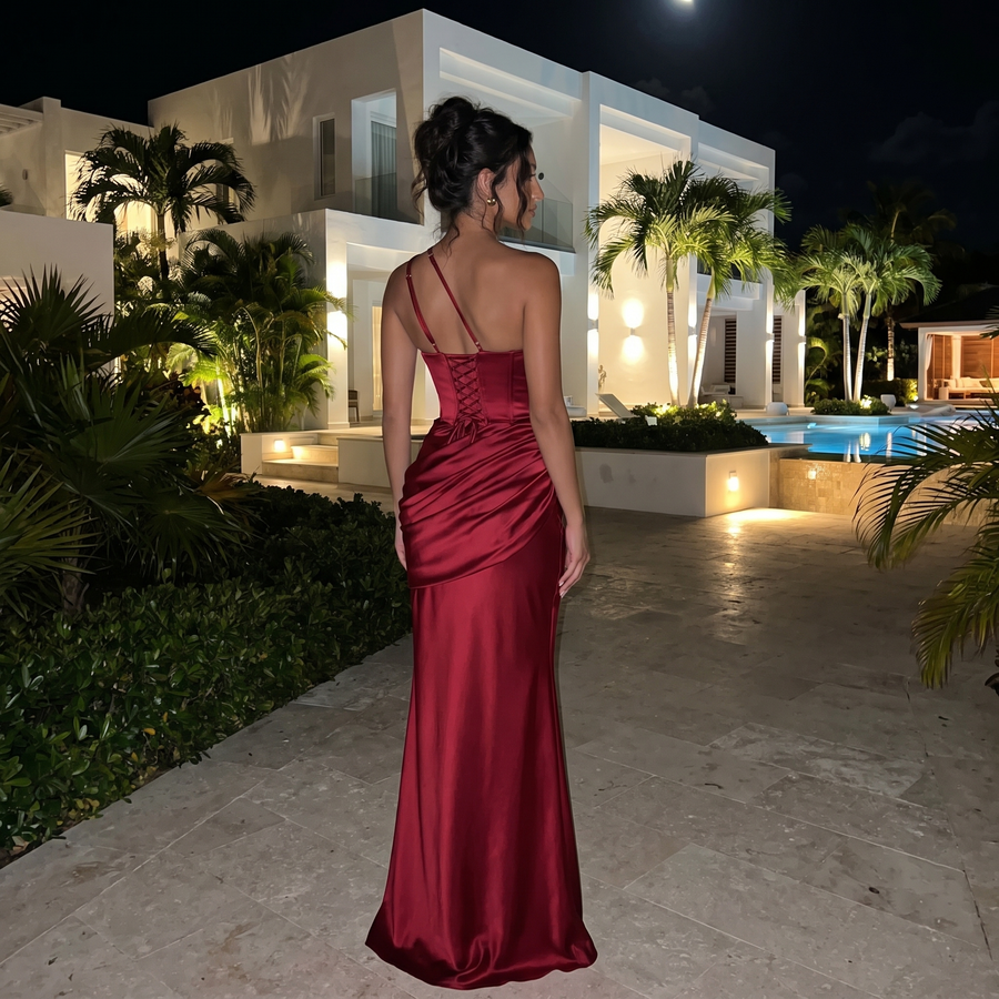 Eliana – Draped One-Shoulder Maxi Dress