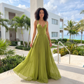 Veyra – Lace Corset Pleated Maxi Dress