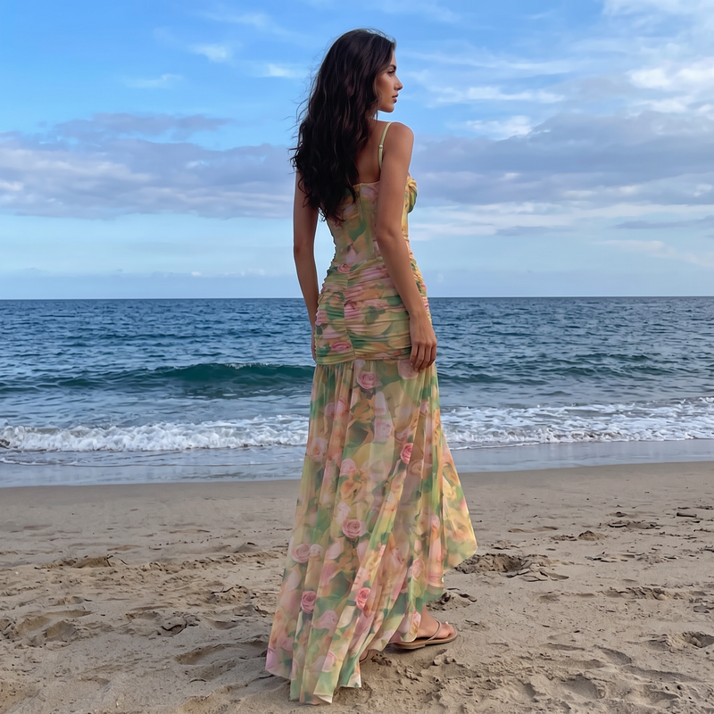 Harlow – Ruched Asymmetric Corset Gown